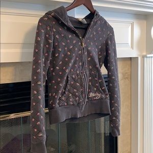 Quilted, floral zip up